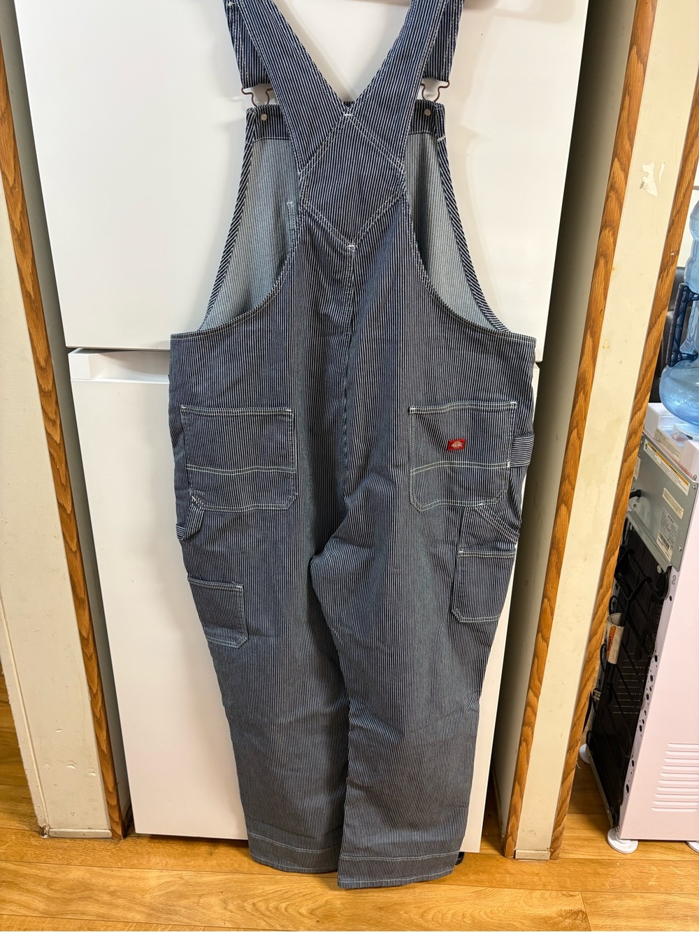 Dickies Blue Stripe Utility Bib Overalls - Picture 2 of 11